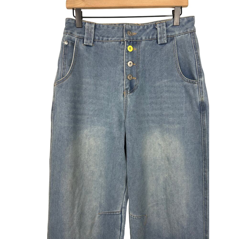 Vivienne Westwood High Rise Wide Leg Button Fly Jeans Sz Large - Picture 5 of 11